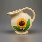VTG Shawnee Pottery USA Embossed Sunflower Ball Creamer Pitcher Ceramic 4½"