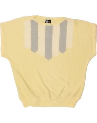 YOUR SIXTH SENSE Damen Pullover Pulli mit U-Boot-Ausschnitt UK 18 XL gelb gestreift CN19