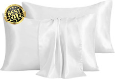 Satin Pillowcase 2-Pack 20"x30", Silk for Hair & Skin, Queen Size, Envelope Clos