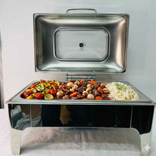 2x 9L Rectangular Stainless Steel Chafing Dish Food Warmer Buffet Serving Dish