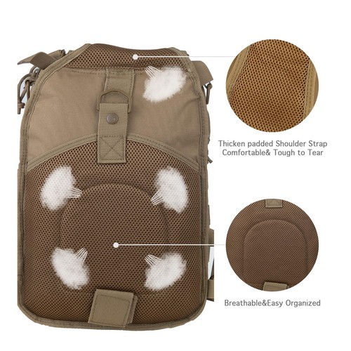 Sling Shoulder Backpack EDC Bags (Tan) - Picture 9 of 9