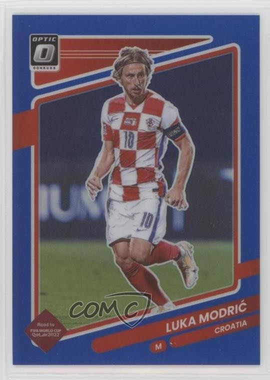 2021-22 Panini Donruss Road to Qatar Optic Blue Prizm 26/99 Luka Modric #37 0vc5