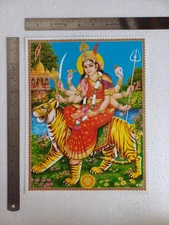 Durga Maa Amba Ambe Mata On Tiger Hindu Goddess - Normal Poster 8.5x11
