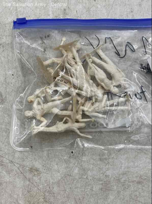 Cream Plastic Painted Miniature People Figurines Toys Lot With Bag