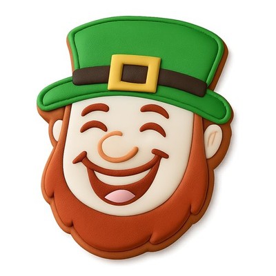 Laughing Leprechaun Face Cookie Cutter & Stamp - 3x4 Fun Kitchen Baking
