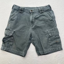 Carhartt Cargo Shorts Men's Size 36 Dark Moss Green / Grey Workwear B164 DMS