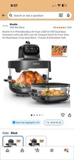 5-in-1 Portable Glass Air Fryer Dual Sizes 2.6QT/4.7QT with Lids 360 Transparent