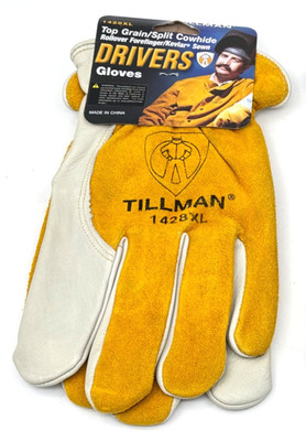 TILLMAN 1428XL Drivers Gloves Top Grain / Split Cowhide Size XL ~ Free Shipping