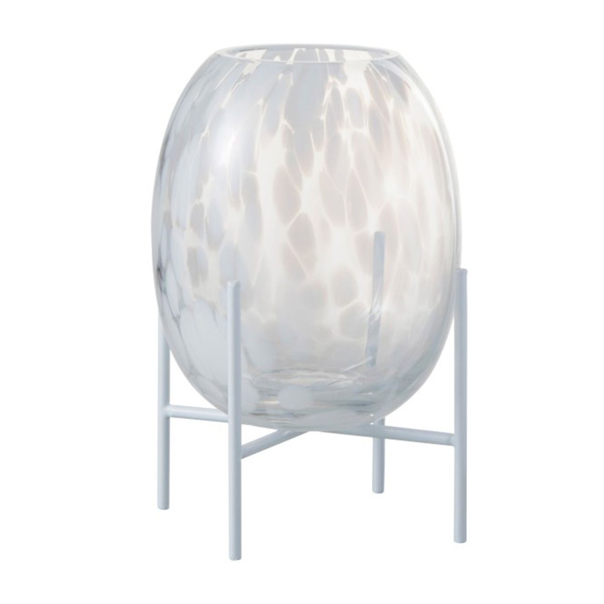 Vase sur pied décoration salon en verre transparent design