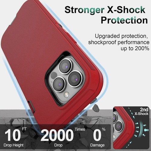 Coque pour iPhone 14/Pro/Pro Max Coque Téléphone Antichoc Adaptée Defender + Vitre Ecran - Photo 26 sur 50