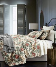 Eikei Home Chinoiserie Chic Peacock Floral Duvet Cover Paradise Garden Botani...