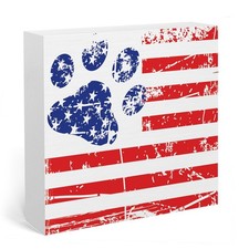 4th of July Patriotic Dog Decor Sign 4th of July Americana Table Decorations for