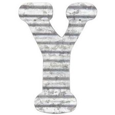 Rustic Corrugated 5" Metal Letter Y Industrial Alphabet Sign Home Decor
