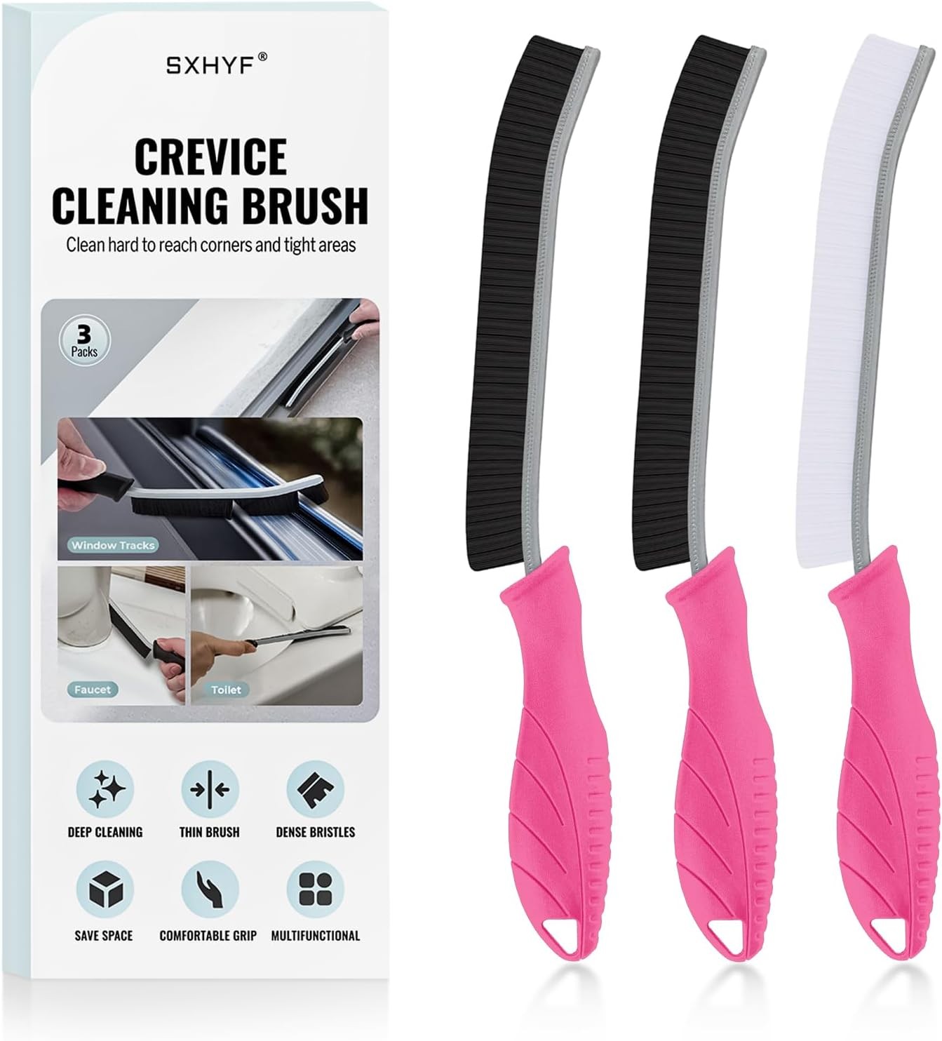 SXhyf Cleaning Brush - Hard Bristle Crevice Cleaning Brush UK Tile Brush | Mult