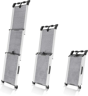 Extendable Dog Ramp for Car For Auction with Night Safety Reflective Sides Grey