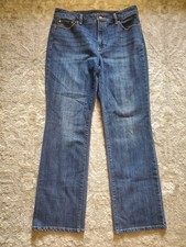 Talbots Curvy Barely Boot Jean Women 8 Blue Dark Wash Denim Mid Rise