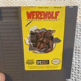 Werewolf: The Last Warrior (Nintendo NES, 1990) Authentic Cartridge Label Damage