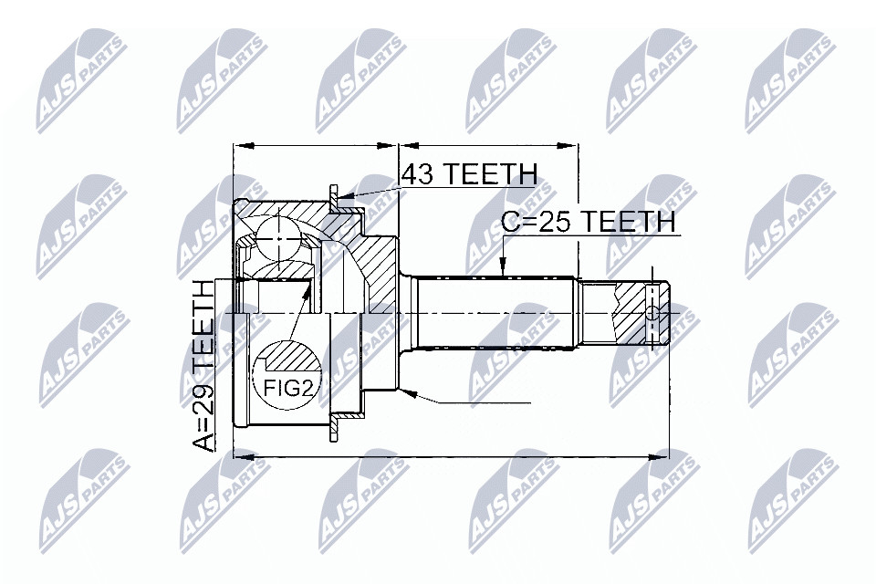 N.T.Y. NPZ-MS-059.NTY Joint Kit, drive shaft for MITSUBISHI