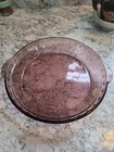 Vintage Pyrex 229 Cranberry Pie Pan Deep Dish Purple Scalloped Edge USA