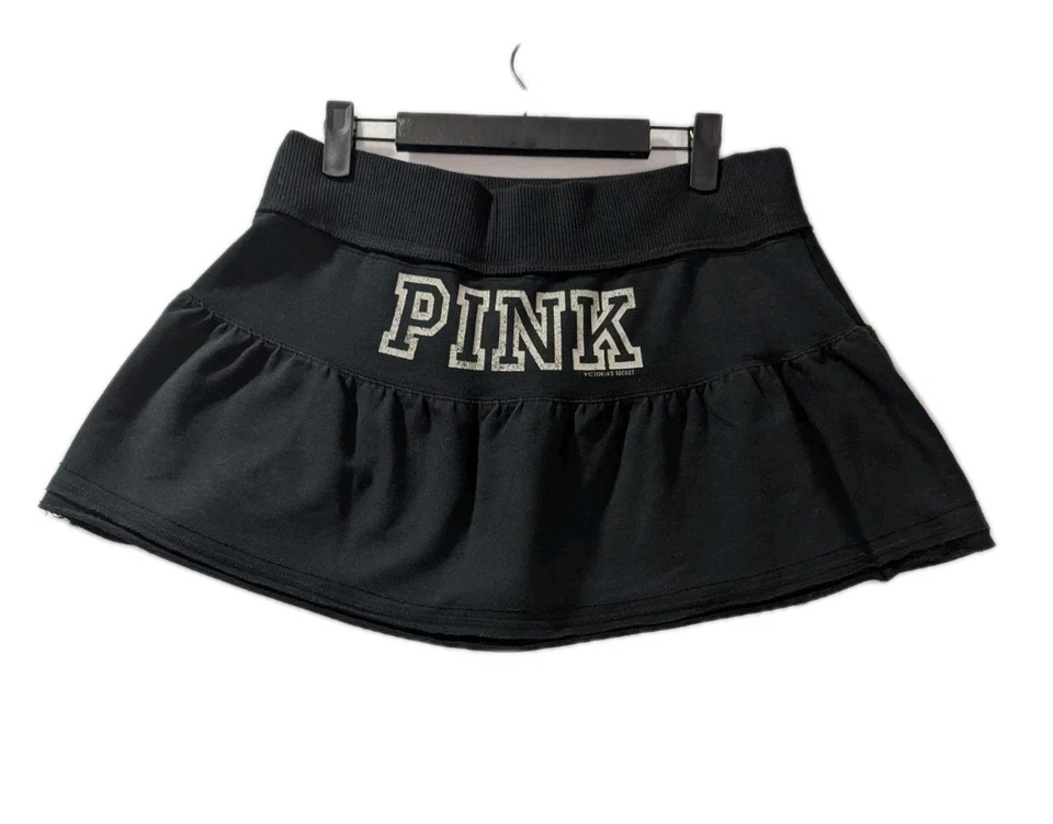 Minifalda Patinadora Y2K Victoria’s Secret ROSA Negra S 86 Logo Estilo Alegría De Colección Foto 2 de 4