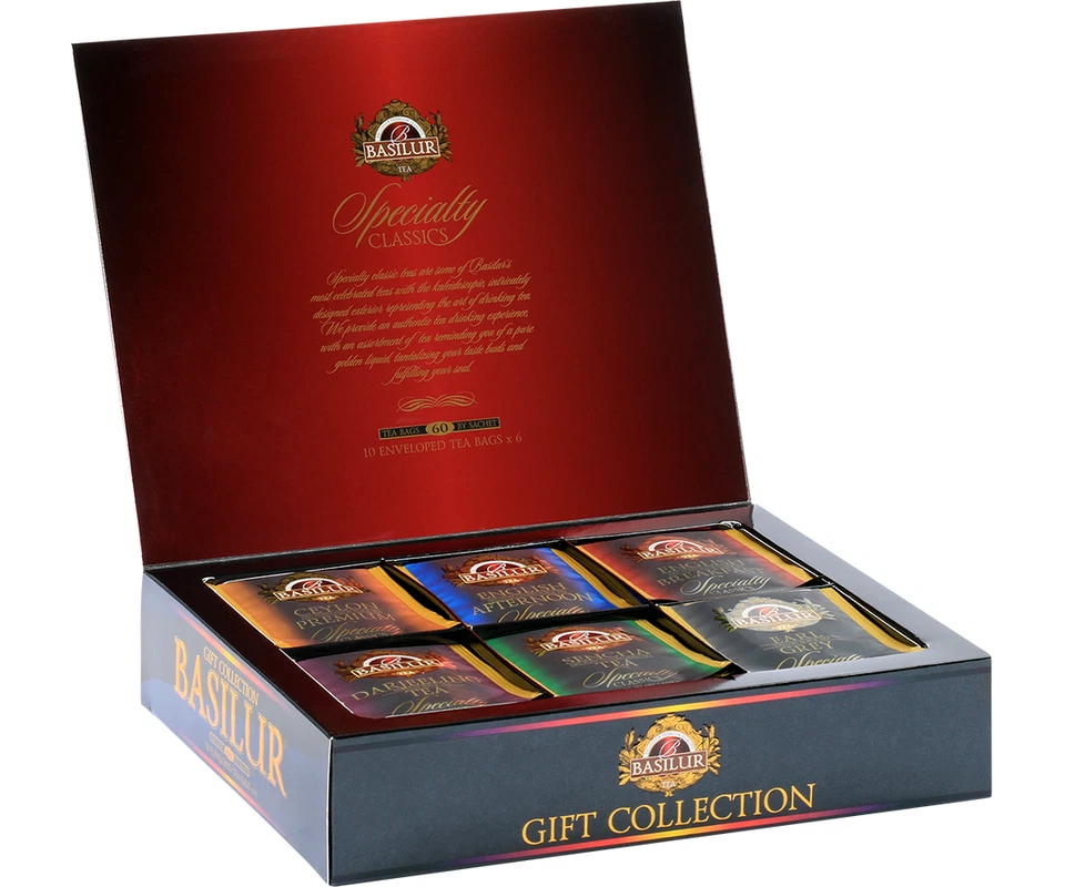 Té Basilur Ceilán - Clásicos Especiales 60 Bolsas de Té Surtidas Caja de Regalo Foto 3 de 4