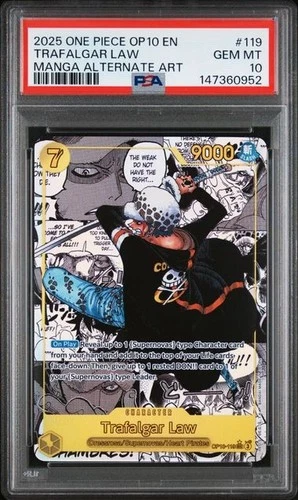 Trafalgar Law OP10-119 Royal Blood Secret Rare Foil Manga Alt Art PSA 10