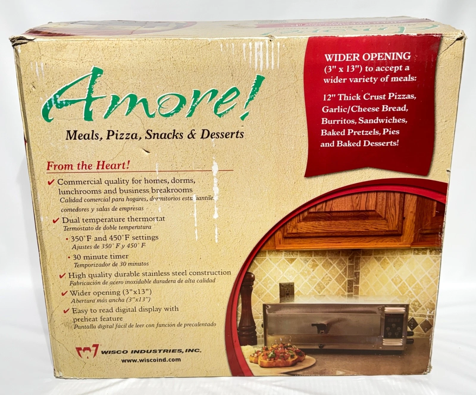 Wisco Industries Amore 12" Pizza Oven 425C with Digital Display 350°F & 450°F
Opens in a new window