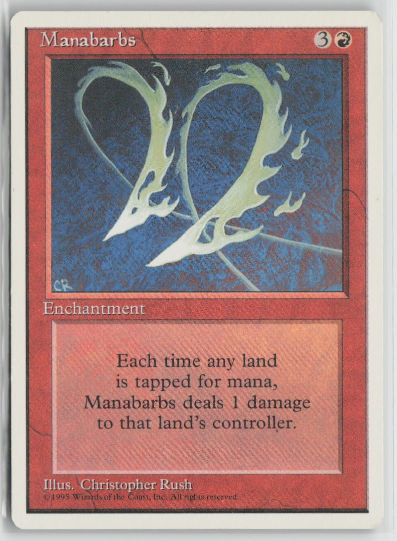 Manabarbs Rare Fourth Edition Magic: The Gathering Lightly Played