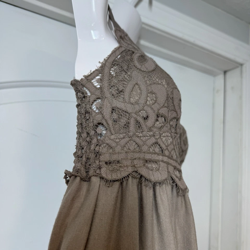 Zenana кокетка молочница ярусный Кокетливое платье бак размер S бежевый кружевной собранными в Рюш - Изображение 4 из 4