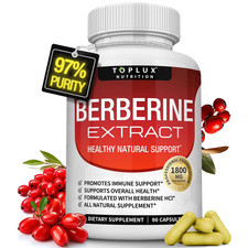 Toplux Berberine HCL Supplement 1800mg Health...