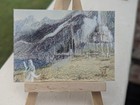Original ACEO Art Pencil Drawing LOTR Minas Tirith White City Gondor Mini Art — photo 1