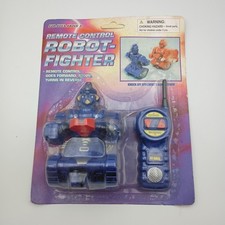 Vintage Remote Control Robot-Fighter Sealed In Package Unused 80s 90s Blue