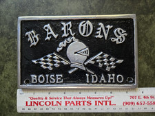 Aluminum Car Club Plaque Barons Boise Idaho