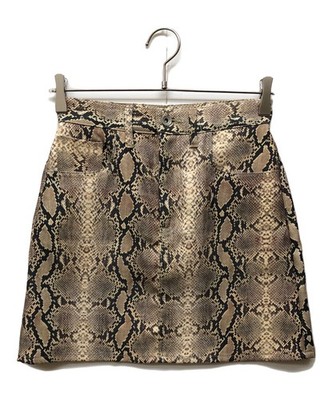 DAIRIKU python polyester mini skirt 25 brown Ext+++