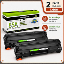 GREENCYCLE 2 Pack CE285A 85A Toner Cartridge For HP LaserJet P1100 P1102 P1102W