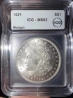 1921 Morgan Silver $1 Dollar ICG MS63 Uncirculated