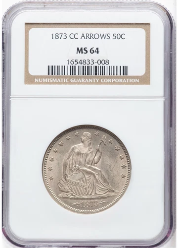 1873-CC LIBERTY SEATED 50C NGC MS 64