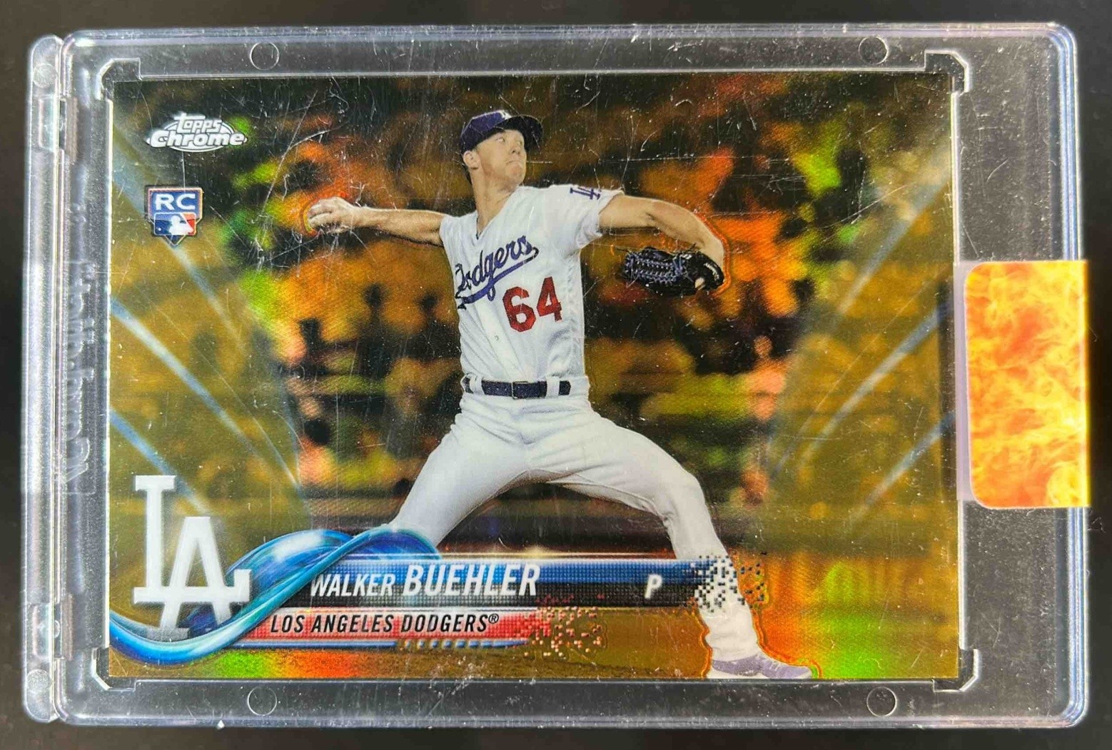 2018 Topps Chrome Walker Buehler RC Gold Refractor Rookie #9/50 Dodgers