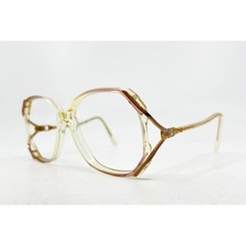 U.S. OPT. Vintage Oversized Eyeglasses Frame Wine Pink Clear 57-14 125mm C.T. 37