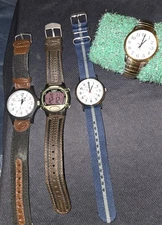 Lot Of 4 ~NICE Working Excellent Condition~Timex Men Watches~ Expedition Indiglo