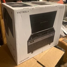 Victrola Century 6-in-1 Vinyl Record, Bluetooth, CD, Cassette BLACK