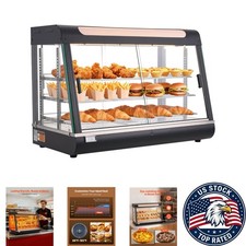 3-Tier 1400W Commercial Food Warmer Display with LED Light Adjustable Shelves