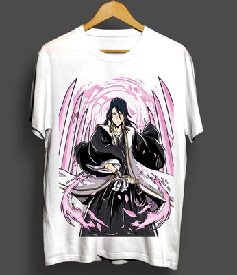 Byakuya Kuchiki T-Shirt Bleach Shirt Manga Strip Anime T-shirt White
