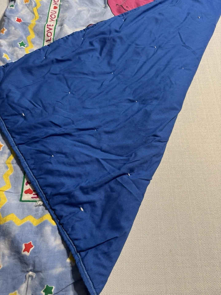 Edredón infantil Barney The Dinosaur vintage usado en excelente estado 41x31” de colección bebé/niño pequeño Foto 4 de 4