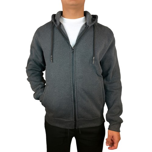 Men's Heavy Weight Sherpa & Regular Fleece Lined Zip Up Hoodie Sweater Jacket - Picture 6 of 22
