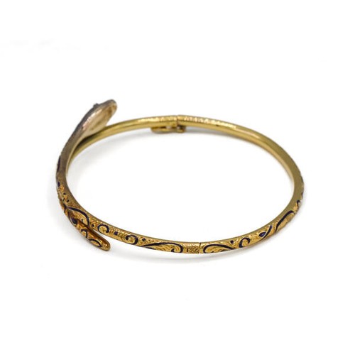 Schlangenarmreif mit Diamantrosen und Rubinen in 18 Kt Gold antik bangle - Bild 11 von 11