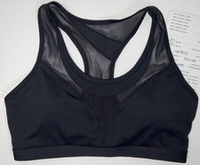 NWOT Women s Fabletics Low Impact Sports Bra Racerback Mesh Insert Black Small