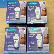Lansinoh Breastmilk Storage Bags, Breastfeeding Moms Pump Bag 50ct x4 - 200ct