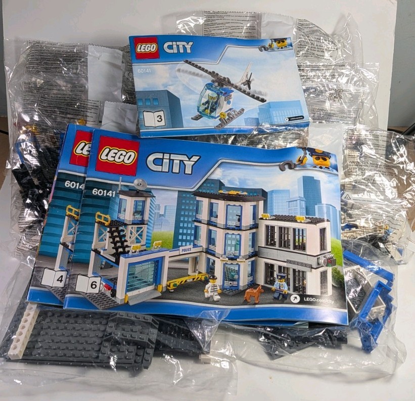 Lego 60141 City Police Station, Bags Sealed, Missing Bag 1, 3/6