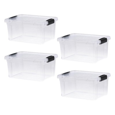 Superio 6.75 Quart Clear Storage Box Sturdy Stackable Lightweight Bin